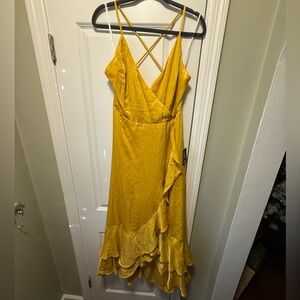 Lulu's Radiant Yellow Backless Dress